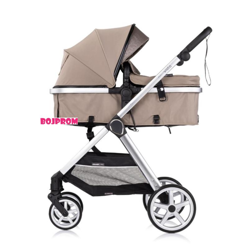 CHIPOLINO KOLICA VISTA  3U1 TIRAMISU KKVS02503TR + BAZA ZA AUTOSJEDALICU AMORE,AURA,VISTA,MARBELLA STKBS0251AA 