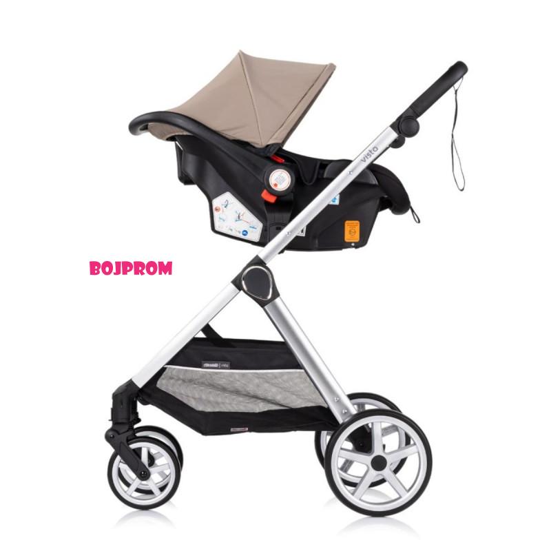 CHIPOLINO KOLICA VISTA  3U1 TIRAMISU KKVS02503TR + BAZA ZA AUTOSJEDALICU AMORE,AURA,VISTA,MARBELLA STKBS0251AA 