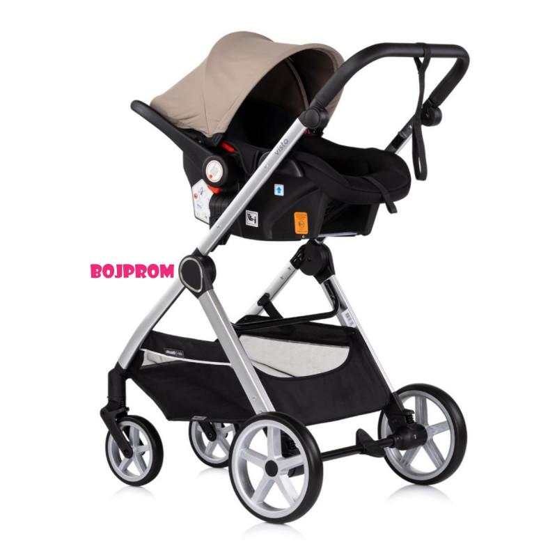 CHIPOLINO KOLICA VISTA  3U1 TIRAMISU KKVS02503TR + BAZA ZA AUTOSJEDALICU AMORE,AURA,VISTA,MARBELLA STKBS0251AA 