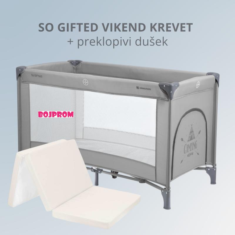 KIKKA BOO VIKEND KREVET SO GIFTED GREY 1 LEVEL 31003020069 I PREKLOPIVI DUSEK LIGHT GREY 31107020048 