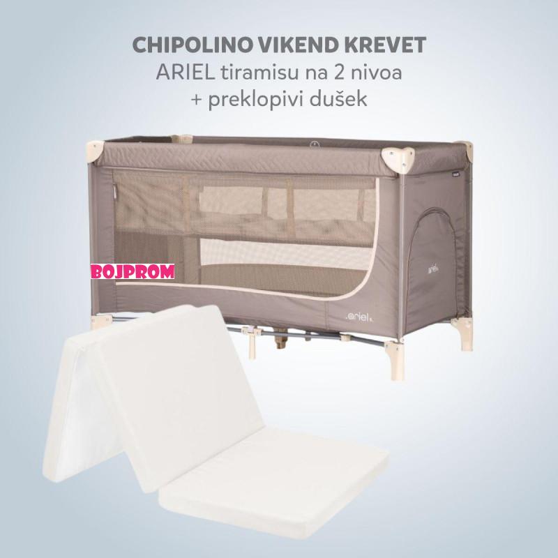 CHIPOLINO VIKEND KREVET ARIEL TIRAMISU KOSIAR252TR I PREKLOPIVI DUSEK LIGHT GREY 31107020048 