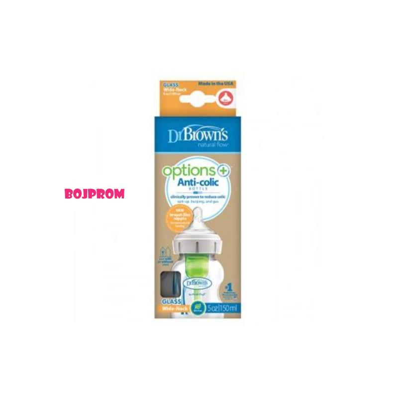 DR BROWNS STAKLENA WIDE NECK OPTIONS + FLASICA 150ML WB51730 