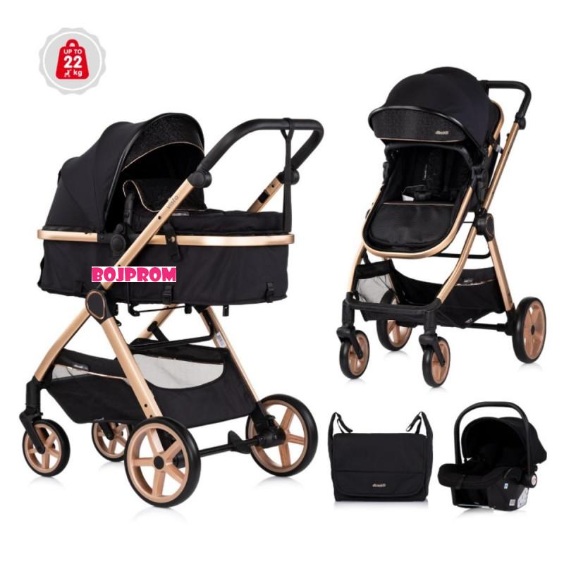 CHIPOLINO KOLICA VISTA BLACKBERRY KKVS02301BB I AUTOSJEDALICA VISTA BLACKBERRY STKVS02501BB 