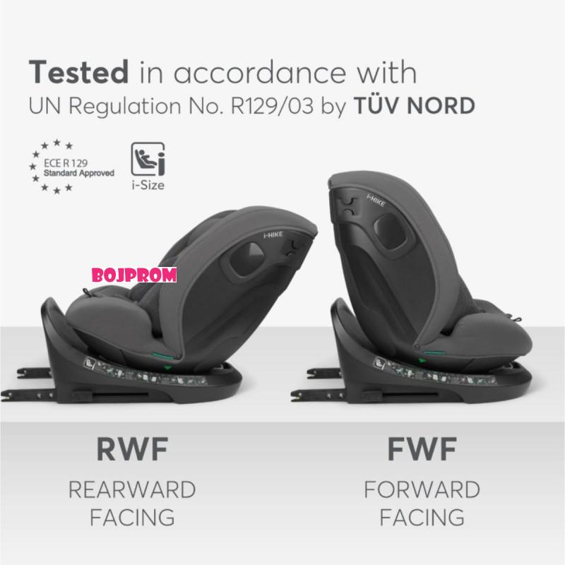 KIKKA BOO AUTOSJEDALICA I-HIKE I-SIZE DARK GREY 2025 31002100078 