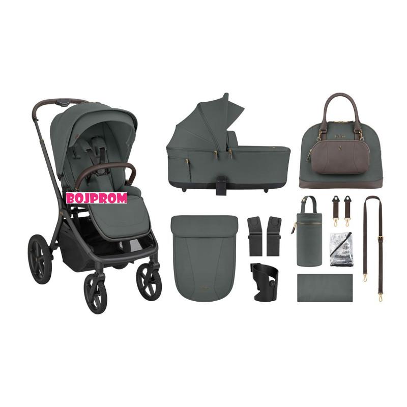 KIKKA BOO KOLICA GOYA 3U1 PLATINUM OLIVE I SJEDALICA I-CLASS I-SIZE NOIR 