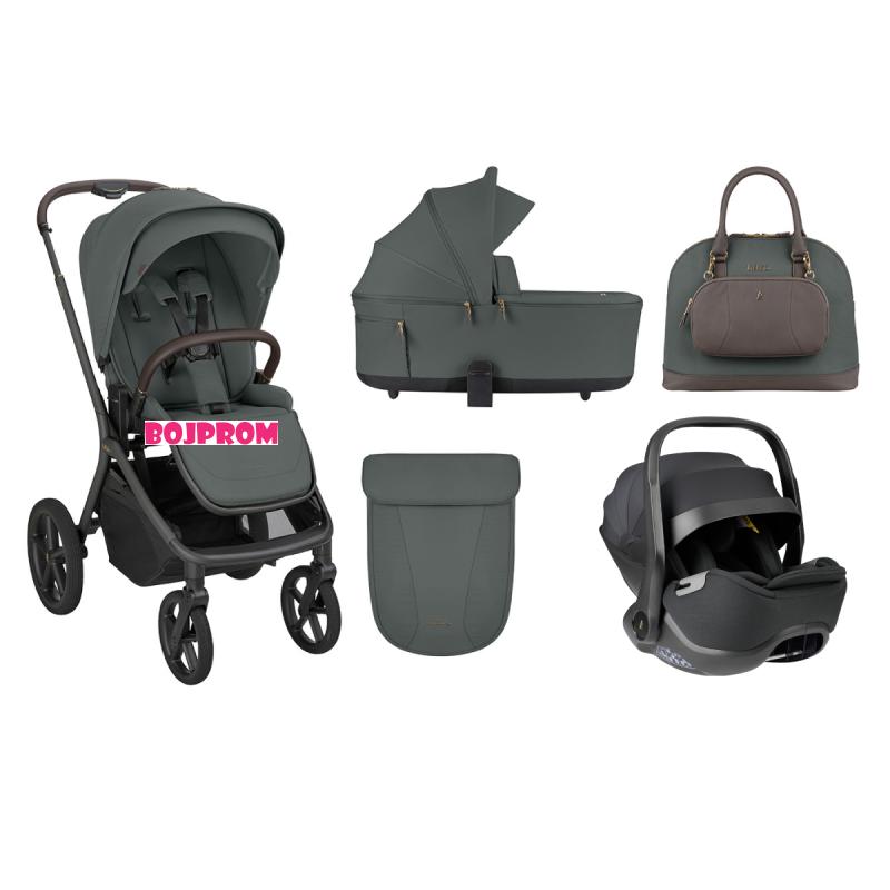 KIKKA BOO KOLICA GOYA 3U1 PLATINUM OLIVE I SJEDALICA I-CLASS I-SIZE NOIR 