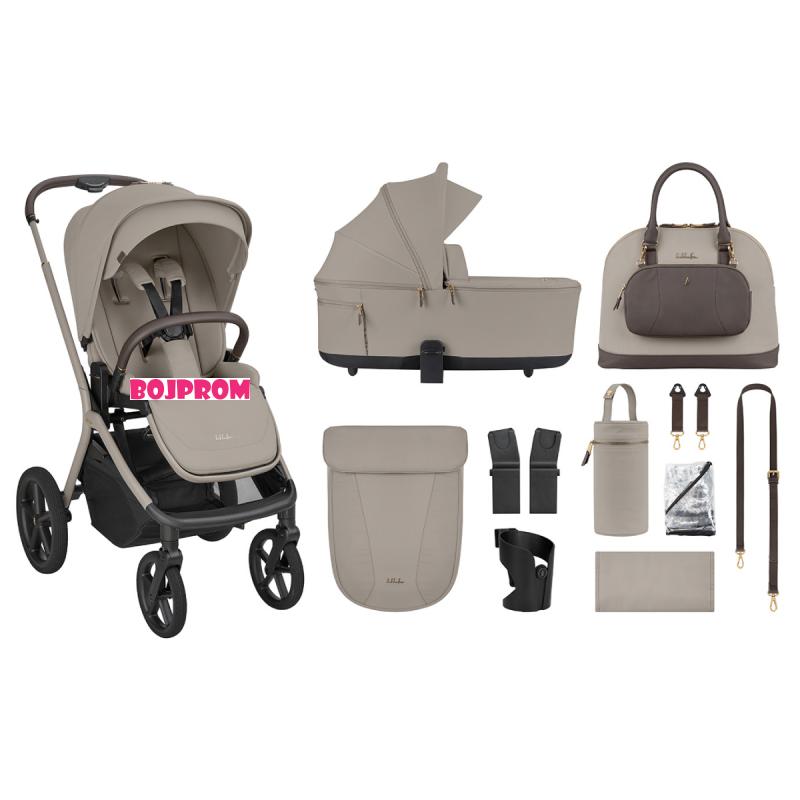 KIKKA BOO KOLICA GOYA 3U1 PLATINUM CHAMPAGNE I SJEDALICA I-CLASS I-SIZE NOIR I BAZA I-CLASS 360 