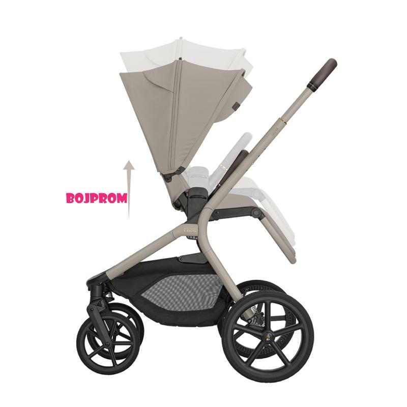 KIKKA BOO KOLICA GOYA 3U1 PLATINUM CHAMPAGNE I SJEDALICA I-CLASS I-SIZE NOIR I BAZA I-CLASS 360 