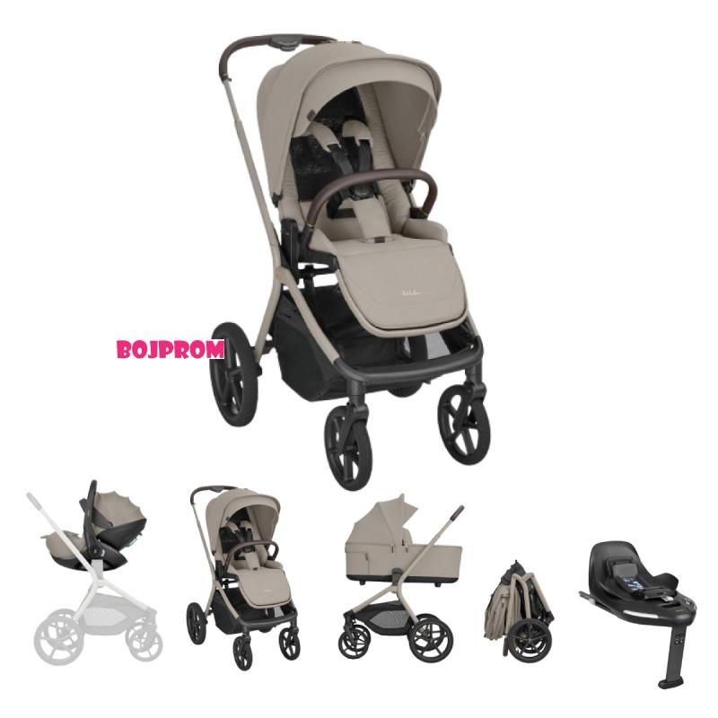 KIKKA BOO KOLICA GOYA 3U1 PLATINUM CHAMPAGNE I SJEDALICA I-CLASS I-SIZE NOIR I BAZA I-CLASS 360 