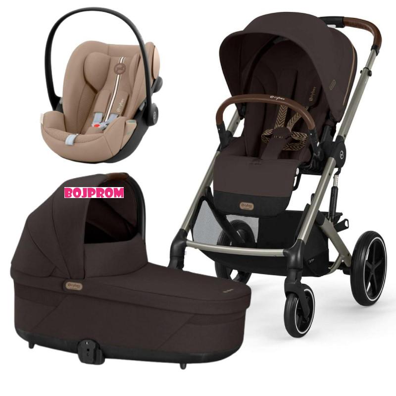 CYBEX KOLICA BALIOS 3U1 CHOCOLATE SA SJEDALICOM CLOUD G I-SIZE PLUS ALMOND 