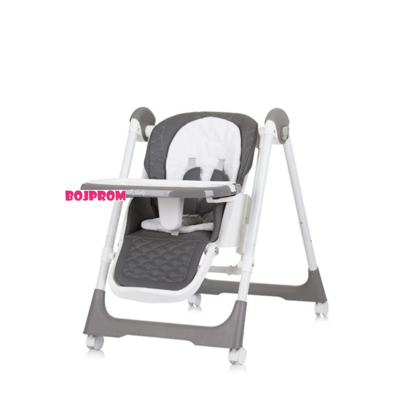 CHIPOLINO STOLICA ZA HRANJENJE I LJULJA 2U1 MILK SHAKE GRANITE STHMS02404GN 