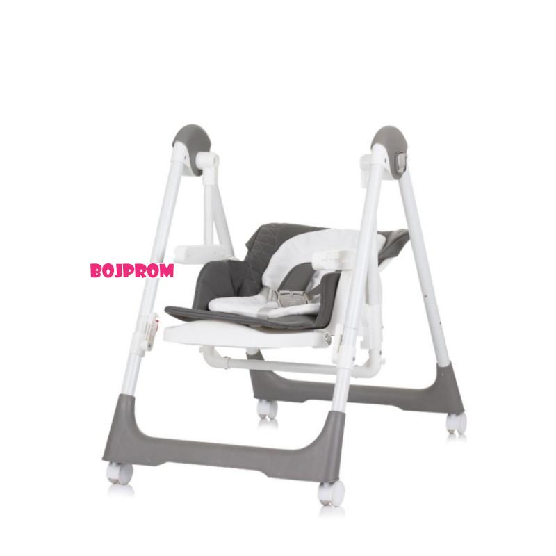 CHIPOLINO STOLICA ZA HRANJENJE I LJULJA 2U1 MILK SHAKE GRANITE STHMS02404GN 