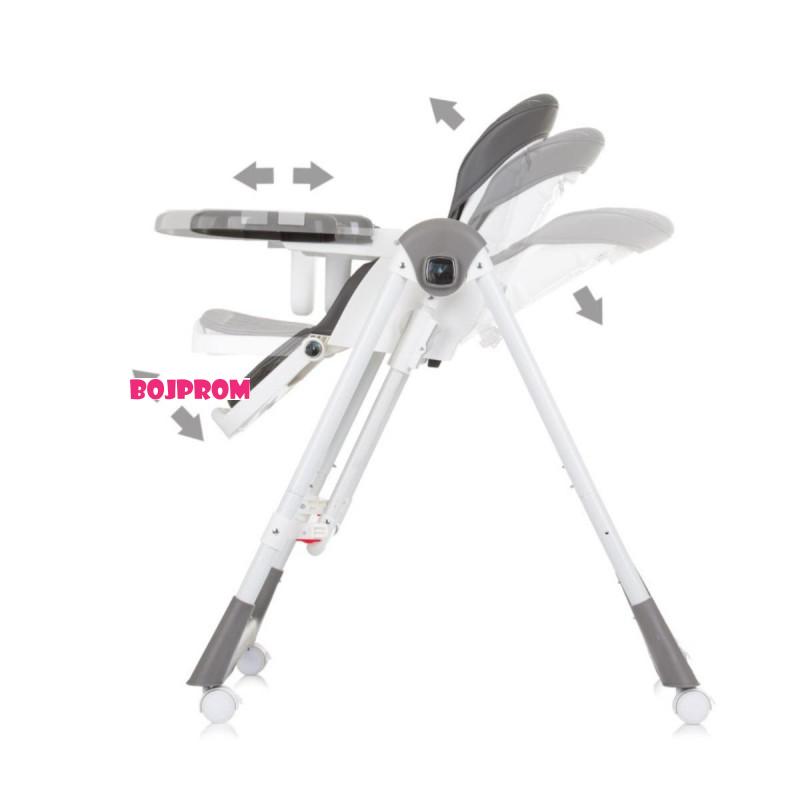 CHIPOLINO STOLICA ZA HRANJENJE I LJULJA 2U1 MILK SHAKE GRANITE STHMS02404GN 