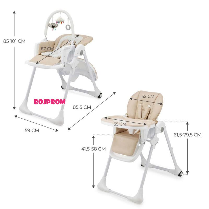 KINDERKRAFT STOLICA ZA HRANJENJE TUMMIE BEIGE 44325 