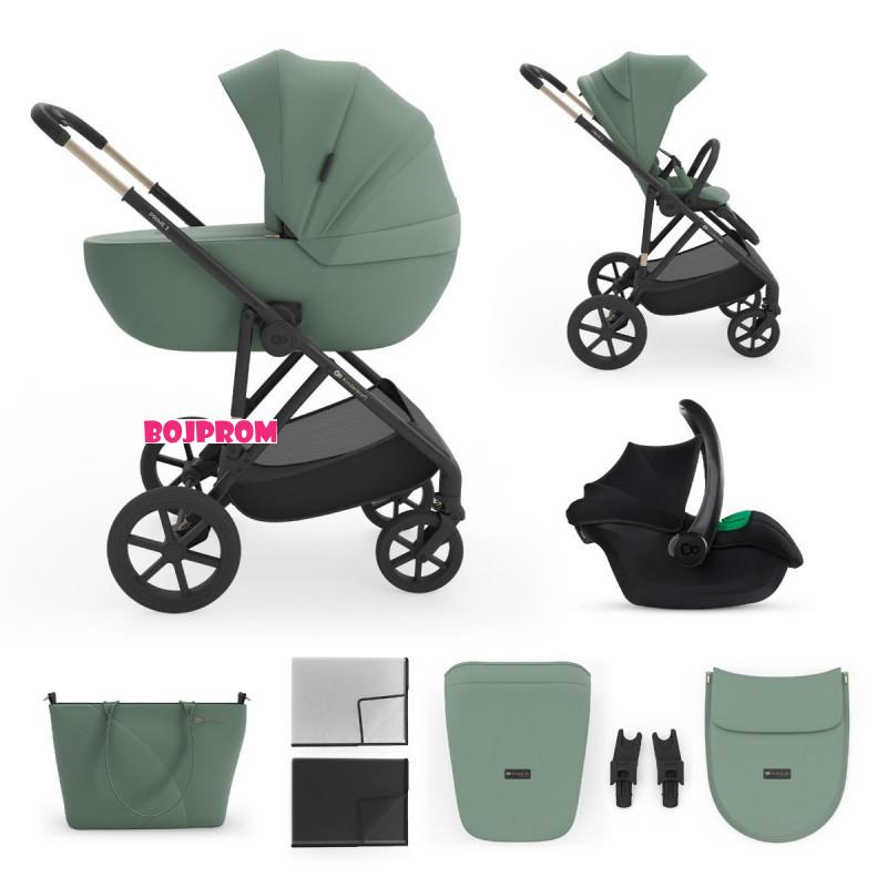 KINDERKRAFT KOLICA 3U1 PRIME 3 DARK GREEN 52467 