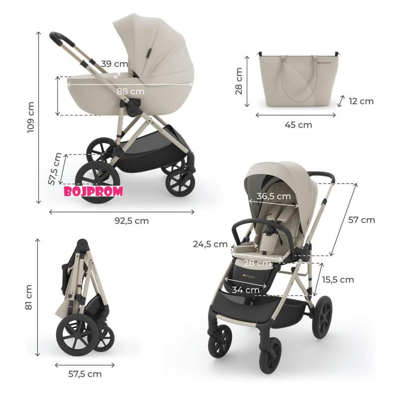 KINDERKRAFT KOLICA 3U1 PRIME 3 SAND DUNE 52464 