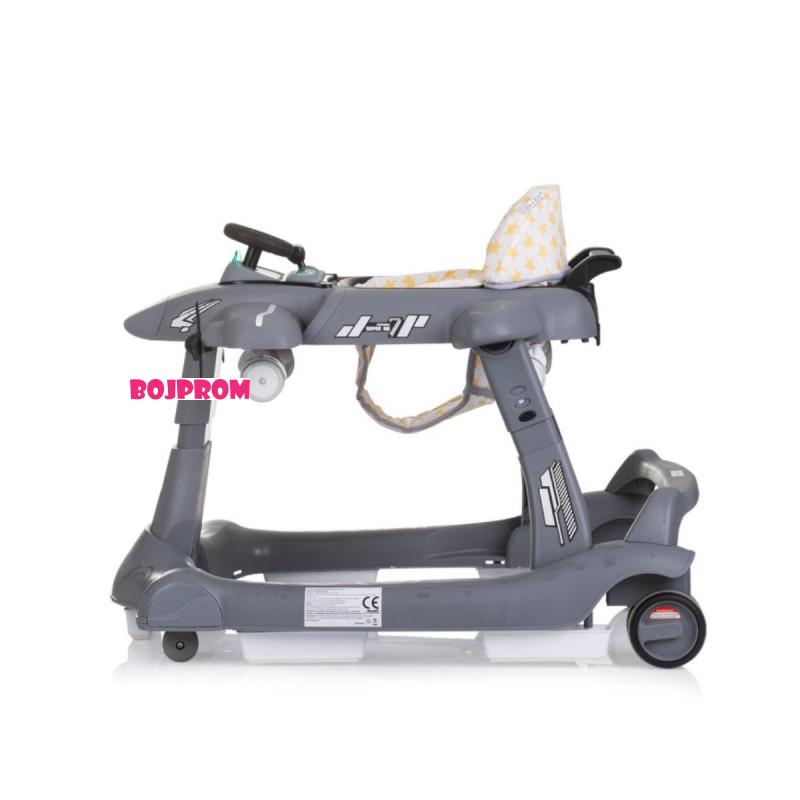 CHIPOLINO MULTIFUNKCIONALNA HODALJKA AIRPLANE 3U1 GREY PRAP02402GY 