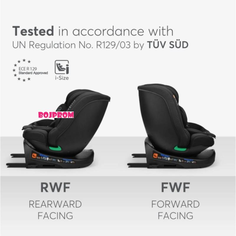 KIKKA BOO AUTOSJEDALICA I-ROUND I-SIZE BLACK 31002100070 