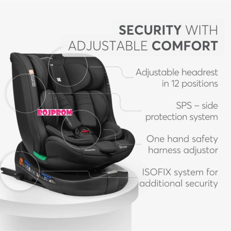 KIKKA BOO AUTOSJEDALICA I-ROUND I-SIZE BLACK 31002100070 