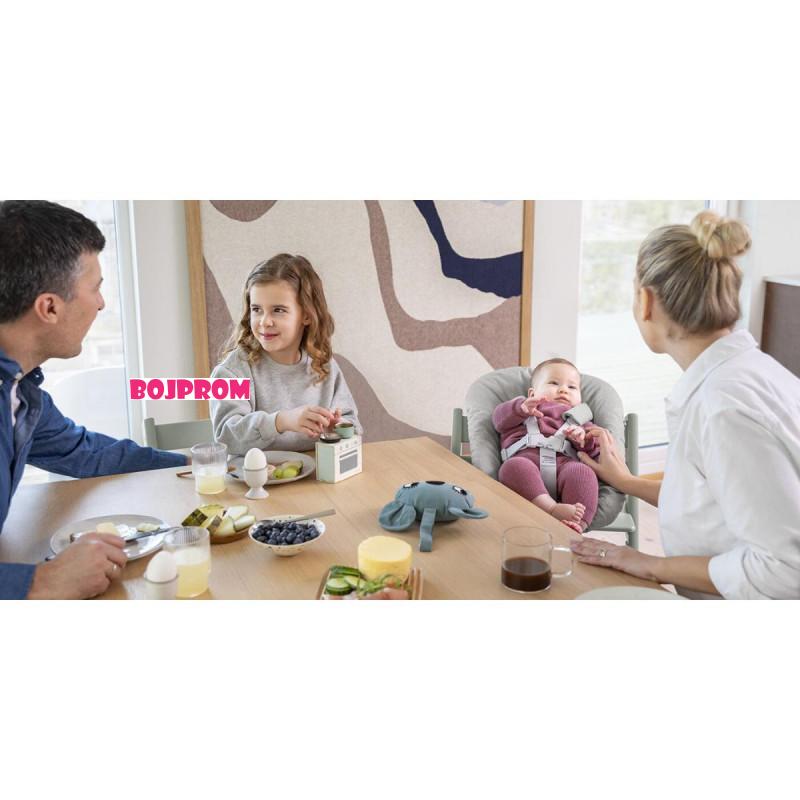 STOKKE STOLICA ZA HRANJENJE TRIPP TRAPP NATURAL I BEBI SET ANTHRACITE 