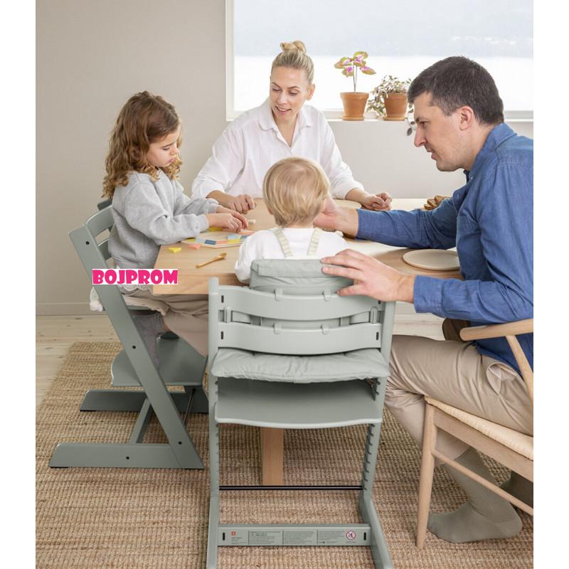 STOKKE STOLICA ZA HRANJENJE TRIPP TRAPP GLACIER GREEN I BEBI SET TRIPP TRAPP ANTHRACITE 