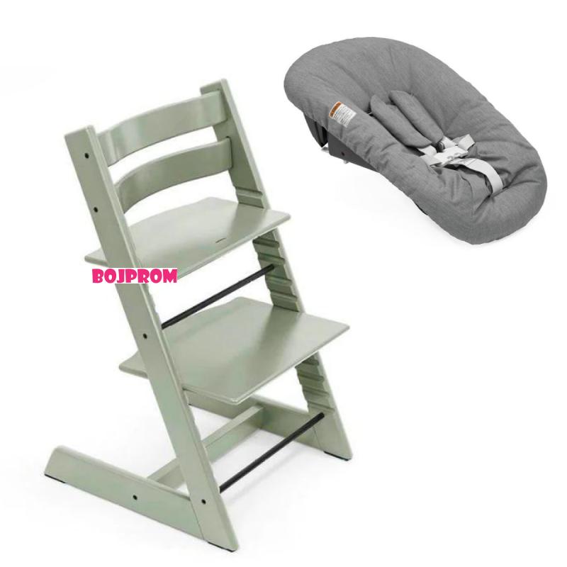 STOKKE STOLICA ZA HRANJENJE TRIPP TRAPP GLACIER GREEN I BEBI SET TRIPP TRAPP ANTHRACITE 