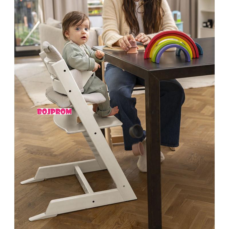 STOKKE STOLICA ZA HRANJENJE TRIPP TRAPP WHITE I BEBI SET TRIPP TRAPP ANTHRACITE 