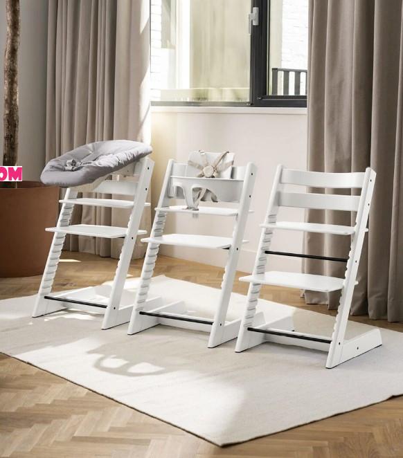 STOKKE STOLICA ZA HRANJENJE TRIPP TRAPP WHITE I BEBI SET TRIPP TRAPP ANTHRACITE 