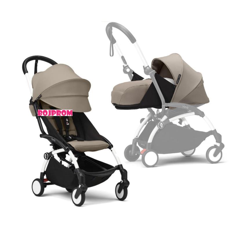 STOKKE KOLICA 2U1 YOYO KONSTRUKCIJA BLACK, SPORTSKO SJEDISTE TAUPE I KORPA TAUPE 