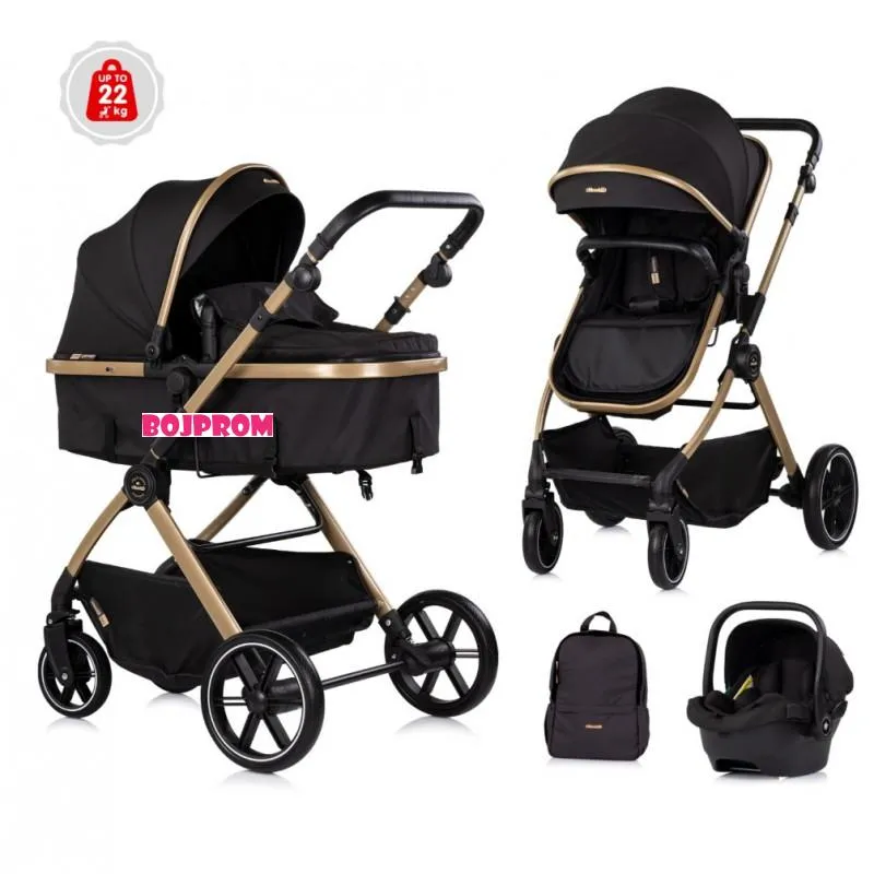 CHIPOLINO KOLICA PEARL NOIR KKPE02601NO I AUTOSJEDALICA PEARL NOIR STKPE0261NO 