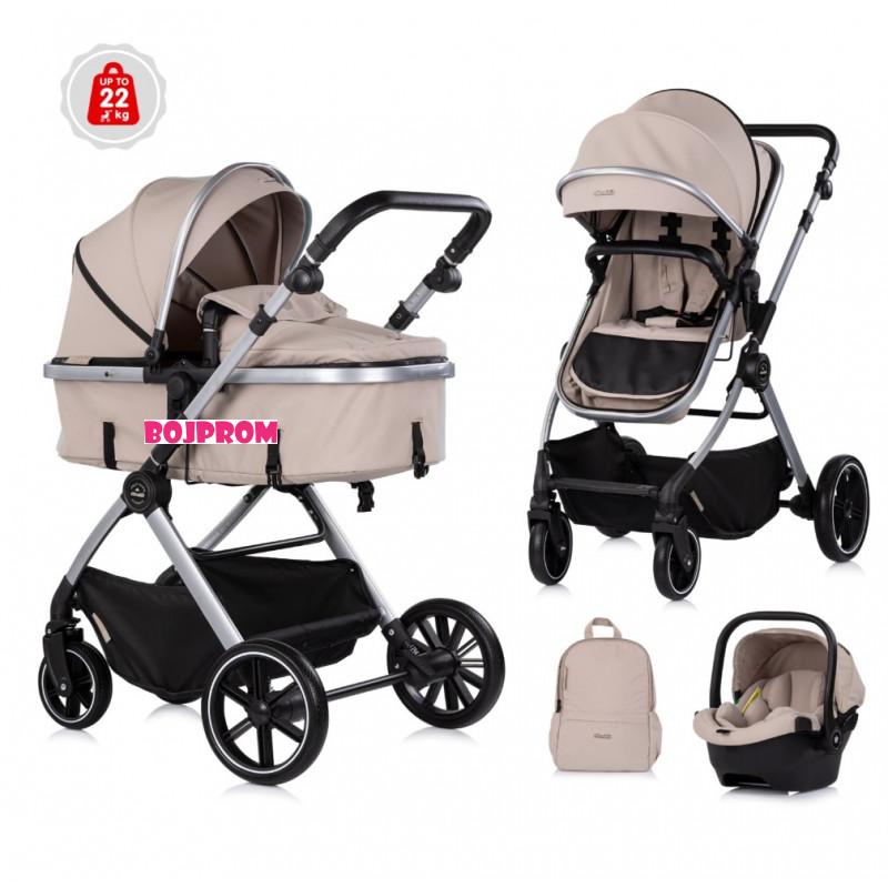 CHIPOLINO KOLICA PEARL LATTE KKPE02603LA I AUTOSJEDALICA PEARL LATTE STKPE0263LA 