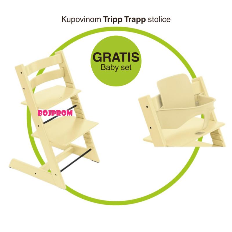 STOKKE STOLICA ZA HRANJENJE TRIPP TRAPP I BABY SET 6+ LEMYELLOW 100148 