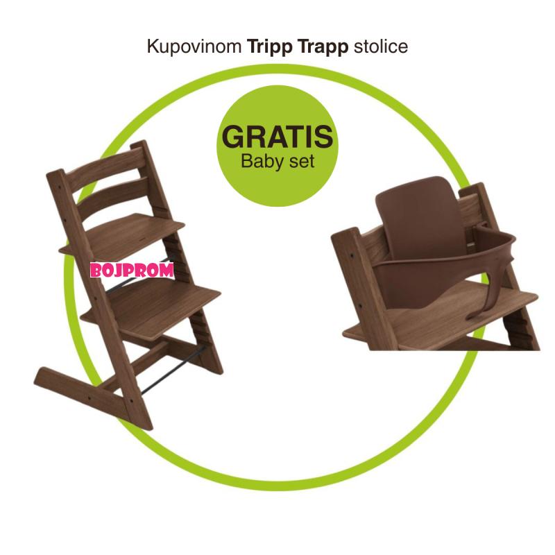STOKKE STOLICA ZA HRANJENJE TRIPP TRAPP I BABY SET 6+ OAK WARM BROWN 495206 