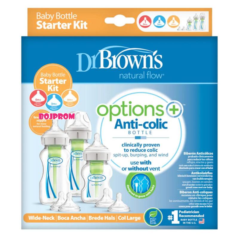 DR BROWNS SET ZA NOVORODJENCE 2X270ML,1X150ML,2 CUCLE VEL.1,2CUCLE VELICINE 2 WB03606 