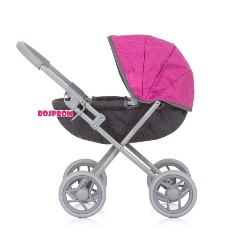 CHIPOLINO KOLICA ZA LUTKE DAISY GREY/PINK LINEN KZKDZ02401GP 