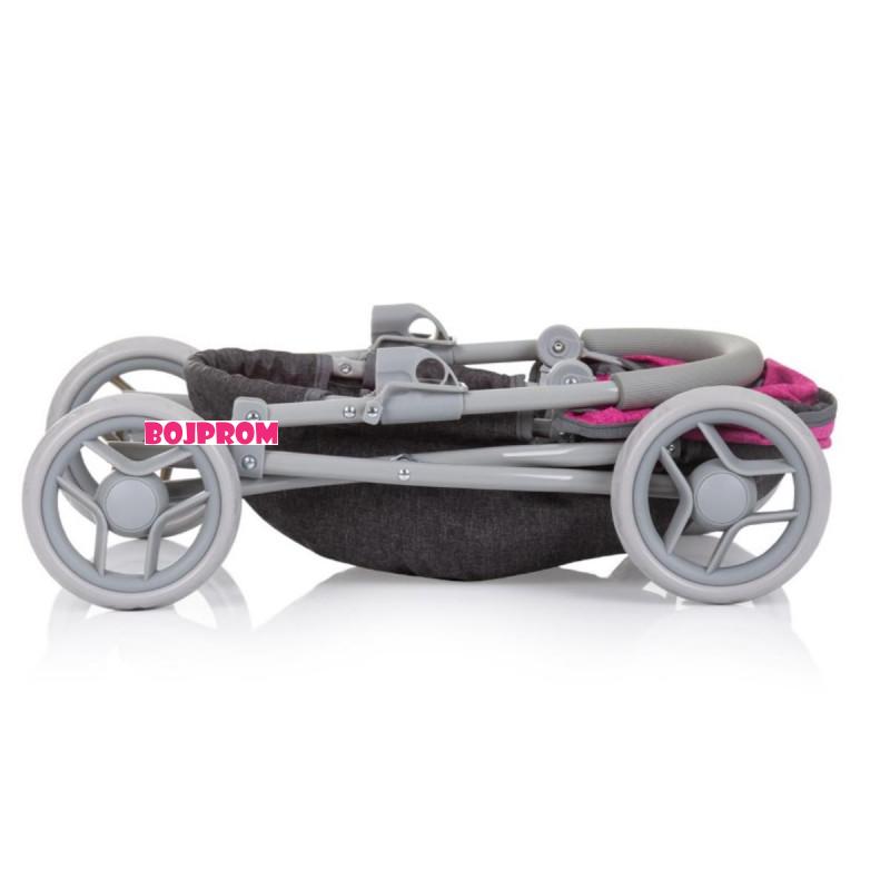 CHIPOLINO KOLICA ZA LUTKE DAISY GREY/PINK LINEN KZKDZ02401GP 