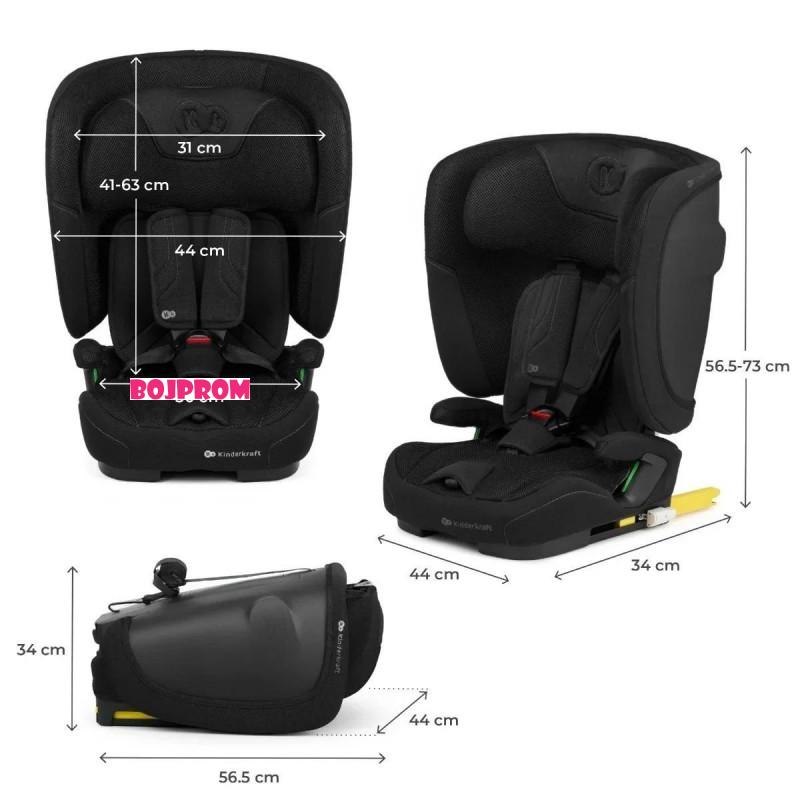 KINDERKRAFT AUTOSJEDISTE FIX2GO I-SIZE BLACK 54995 
