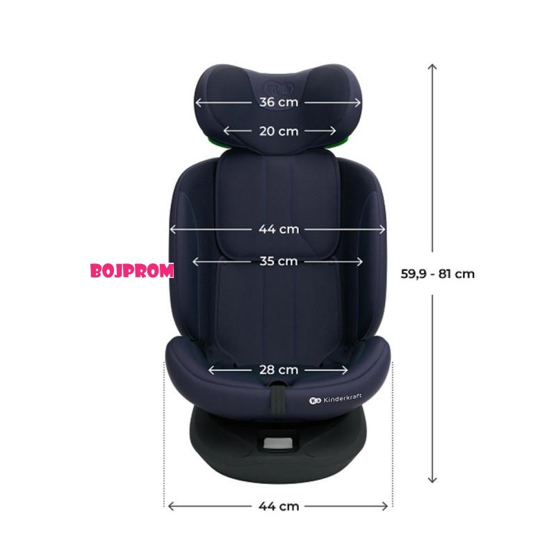 KINDERKRAFT AUROSJEDALICA I-GROW 2 PLUS I-SIZE BLACK 54780 