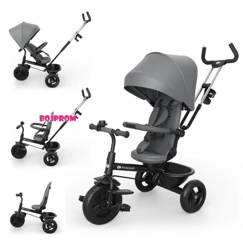 KINDERKRAFT TRICIKL ASTON 2 PLUS GREY 53295 