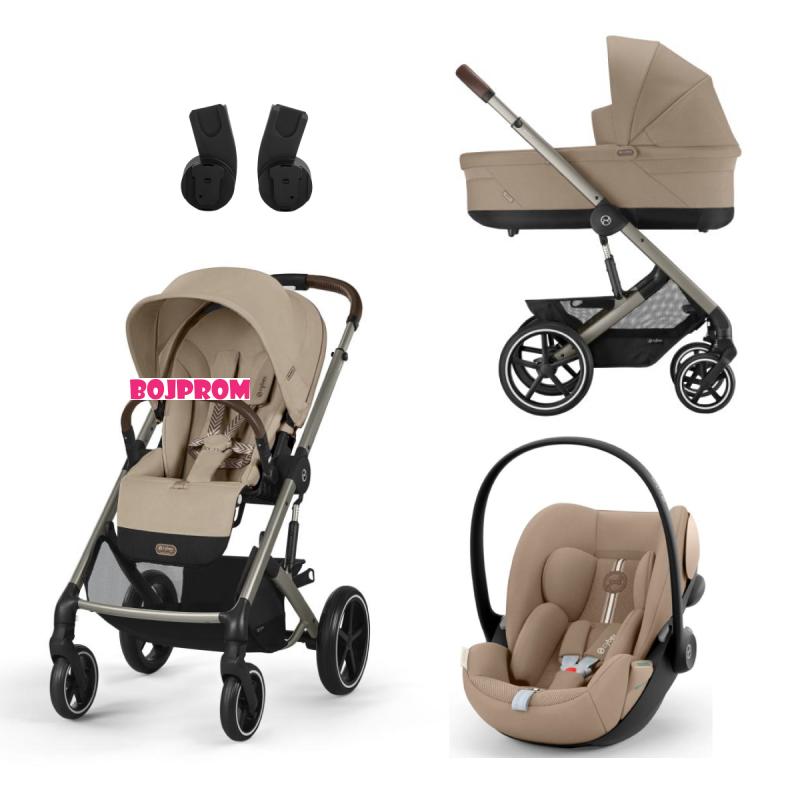 CYBEX KOLICA BALIOS S LUXTRE B ALMOND 4U1(RAVNA KORPA,SJEDALICA CLOUD, ADAPTERI) 