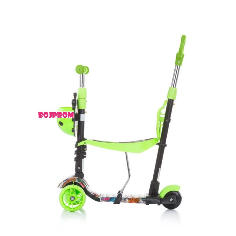 CHIPOLINO TROTINET KIDDY EVO W/HANDLE GREEN GRAFFITI DSKIEH022GG 