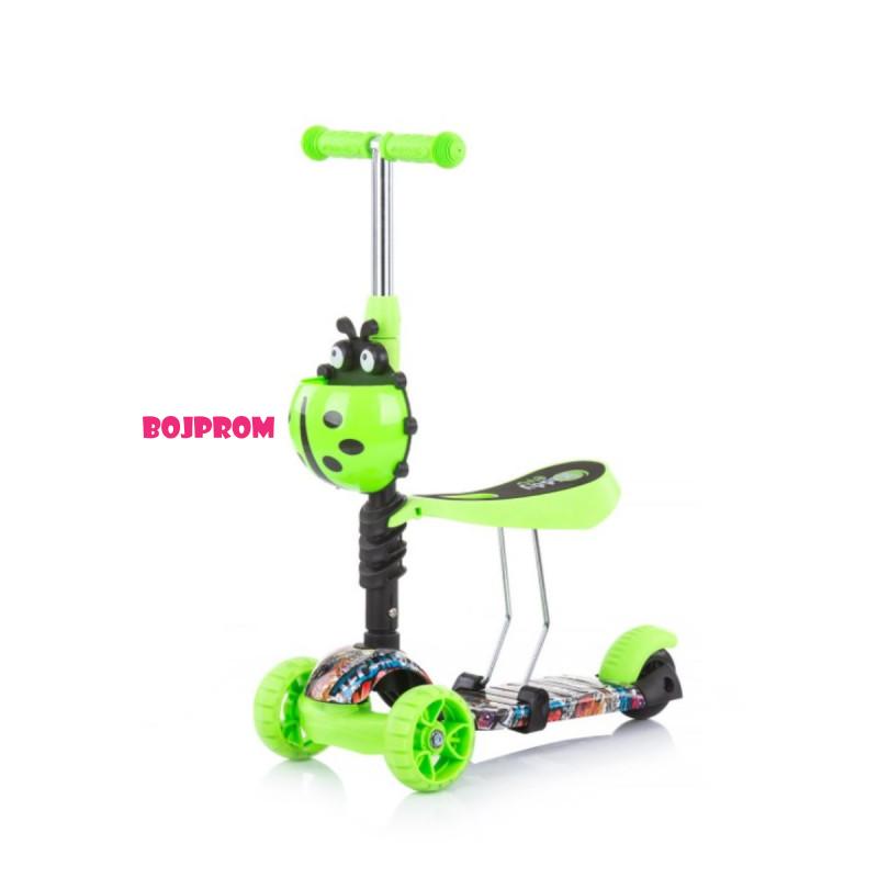 CHIPOLINO TROTINET KIDDY EVO W/HANDLE GREEN GRAFFITI DSKIEH022GG 