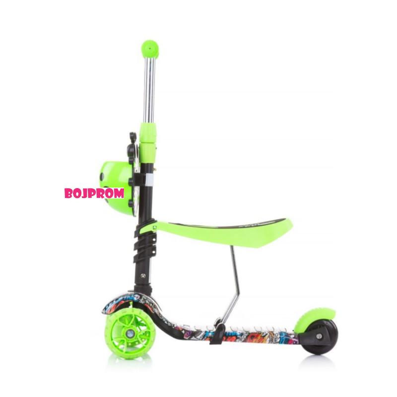 CHIPOLINO TROTINET KIDDY EVO W/HANDLE GREEN GRAFFITI DSKIEH022GG 