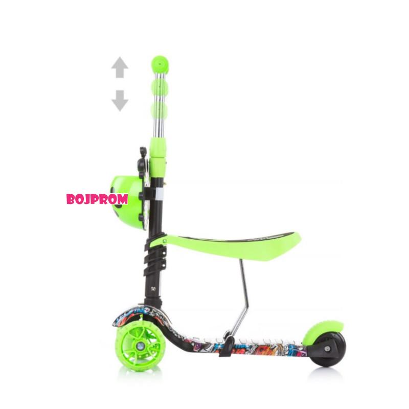 CHIPOLINO TROTINET KIDDY EVO W/HANDLE GREEN GRAFFITI DSKIEH022GG 