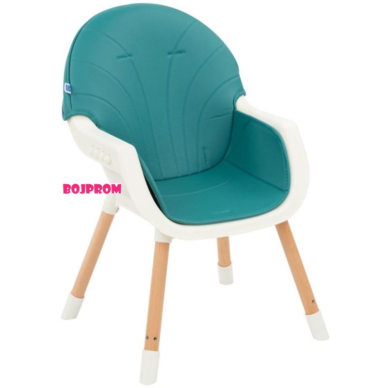 KIKKA BOO STOLICA ZA HRANJENJE NUTRI WOOD 2U1 PETROL GREEN 31004010117 