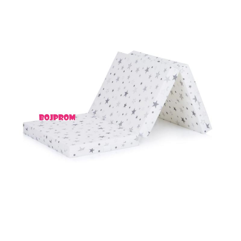 CHIPOLINO PREKLOPIVI DUSEK 60/120/6 WHITE/GREY STARS MAT02201WHGR 