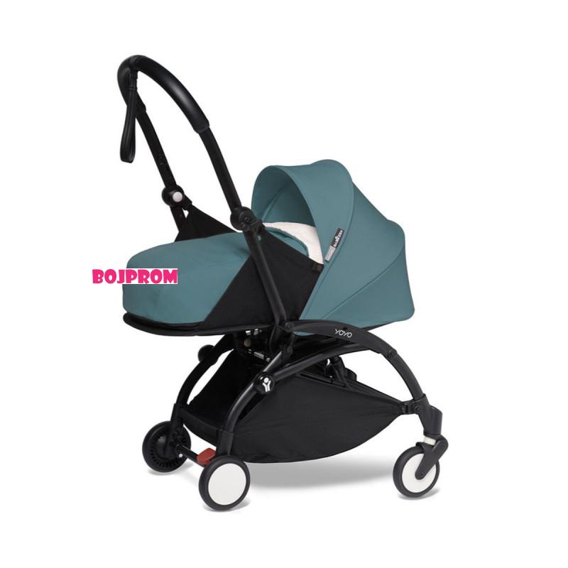STOKKE YOYO KOLICA 0+ NEWBORN SET AQUA 595309 - CRNA KONSTRUKCIJA 