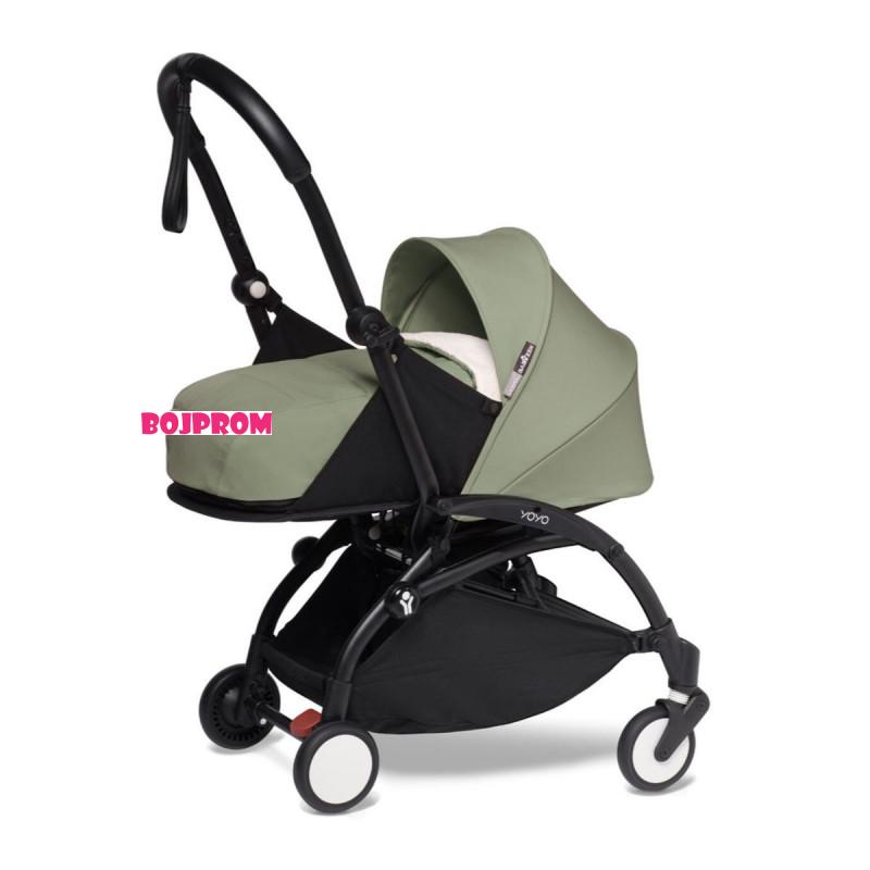 STOKKE YOYO KOLICA 0+ NEWBORN SET OLIVE 595311 - CRNA KONSTRUKCIJA 