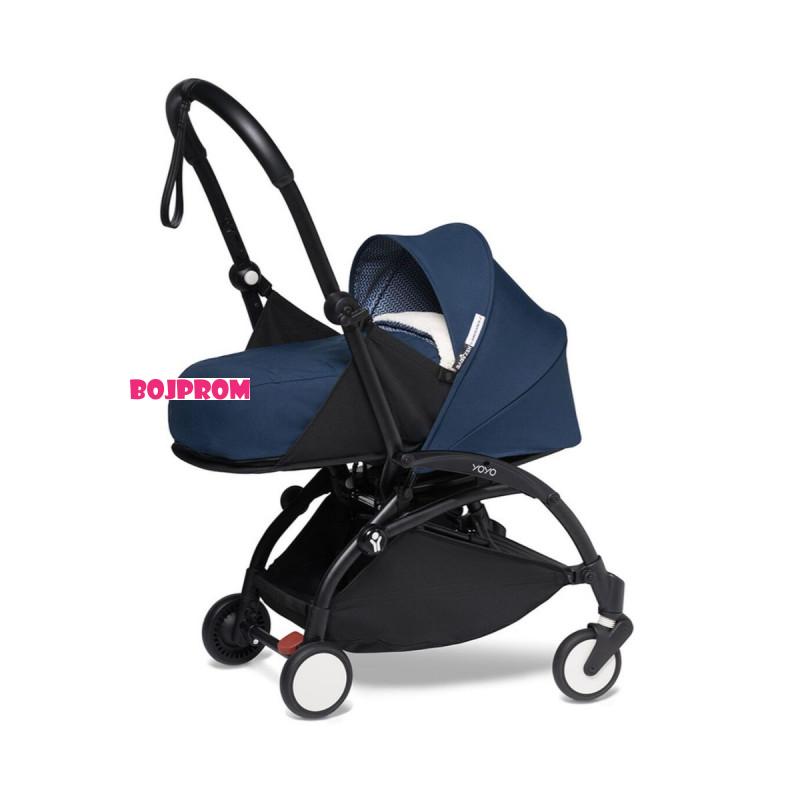 STOKKE YOYO KOLICA 0+ NEWBORN SET AIR FRANCE BLUE 595307 - CRNA KONSTRUKCIJA 