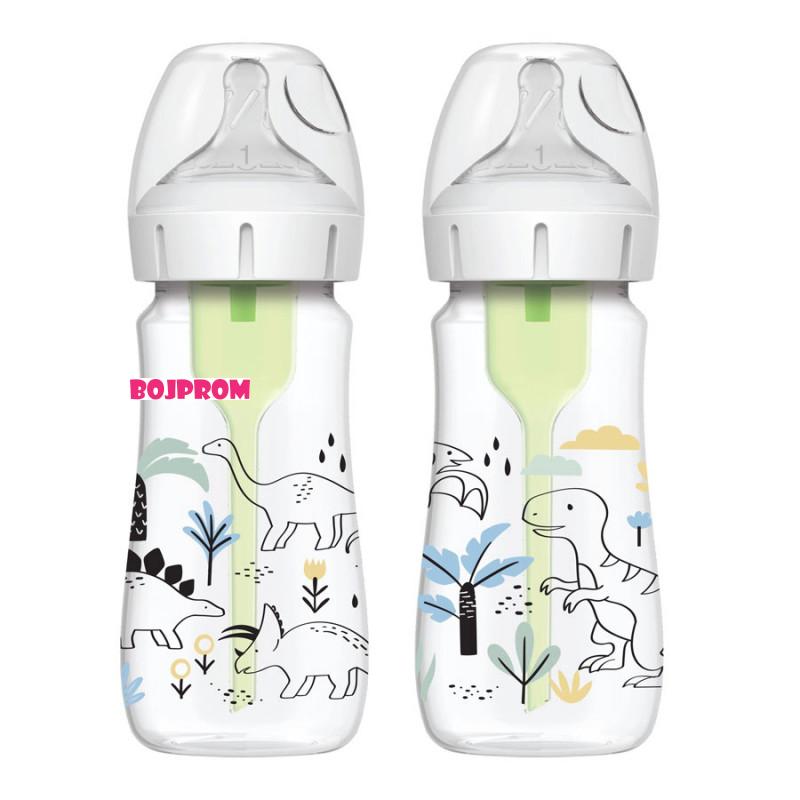 DR_BROWNS PLASTICNA WIDE NECK FLASICA 270ML WB92026 2 U PAKOVANJU DINOSAURUS 